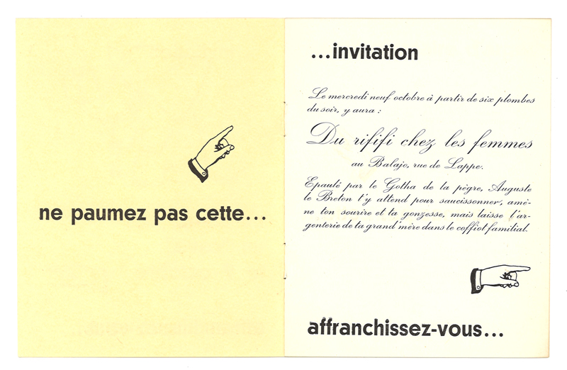 Invitation "Du Rififi chez les Femmes"